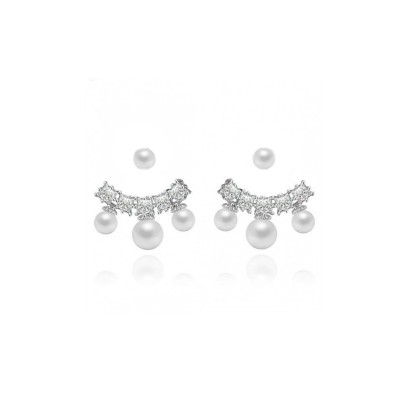 Serena Bridal Earring: Modern Pearl Stud Earring